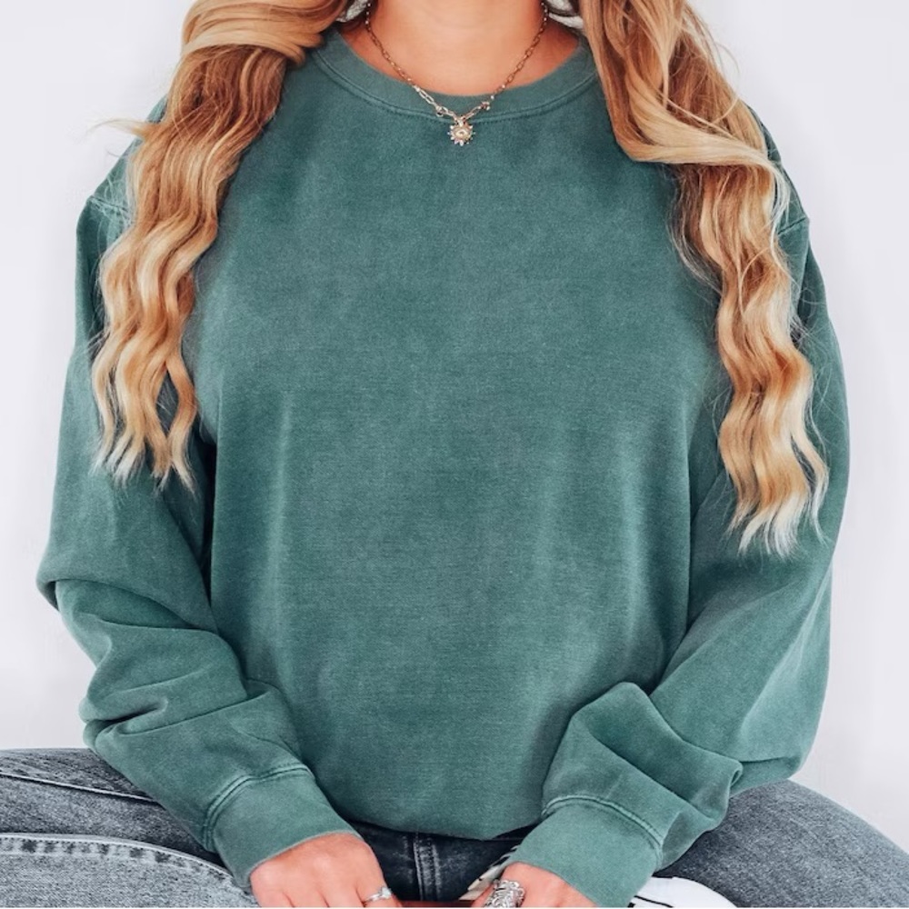 Comfort Colors Oversized Crewneck Sweater - Color: BLUE SPRUCE
